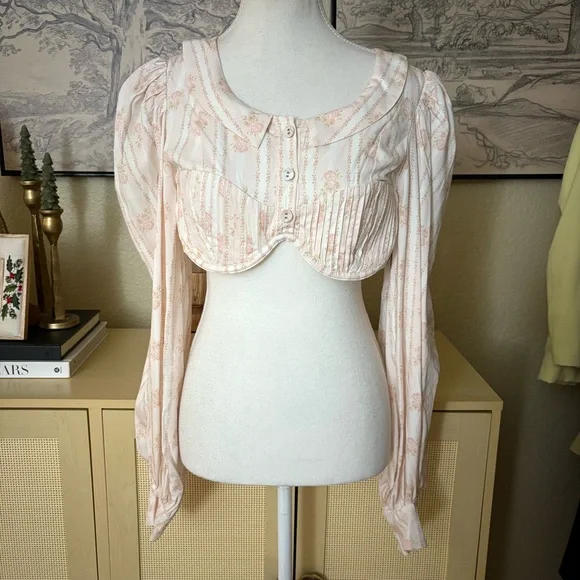 FOR LOVE & LEMONS Carly Top  Rose Dainty Open Back‎ Size Large NWT - Picture 2 of 10